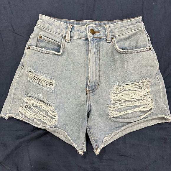 BILLABONG HIGH WAISTED DENIM SHORTS - Picture 5 of 8